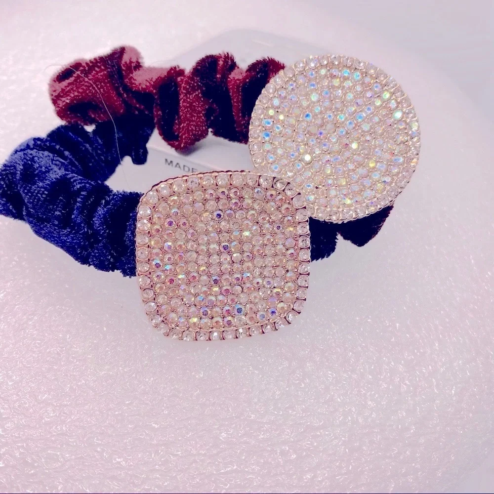 Hair Scrunchies Iridescent velvety Wine and Navy. Very Brilliant and Shi…